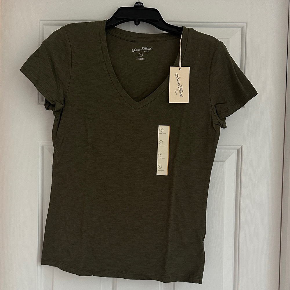 Universal Thread Dark Green V-Neck Tee